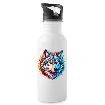Loup - Gourde avec paille intégrée - blanc - Droite