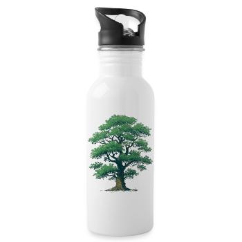 Baum - Trinkflasche mit integriertem Trinkhalm - Weiß - Rechts