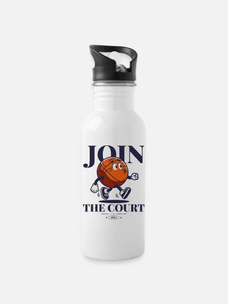 Join The Court Maillot de basket-ball imprimé rétro - Gourde avec paille intégrée - blanc