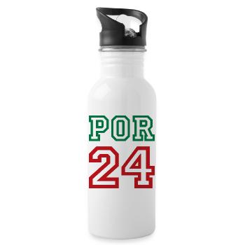 Portugal - Trinkflasche mit integriertem Trinkhalm - Weiß - Rechts
