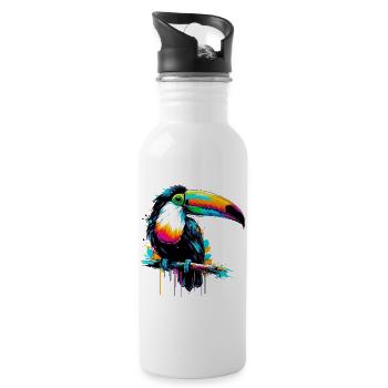 Tukan - Trinkflasche mit integriertem Trinkhalm - Weiß - Rechts