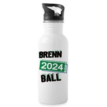 Brennball Spieler Team Turnier Mannschaft in 2024 - Trinkflasche mit integriertem Trinkhalm - Weiß - Rechts