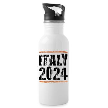 Italien 2024 Spruch - Trinkflasche mit integriertem Trinkhalm - Weiß - Rechts