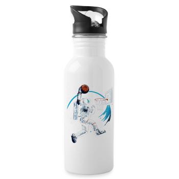 Astronaut Slam Dunk Basketball - Water bottle with straw - white - Right