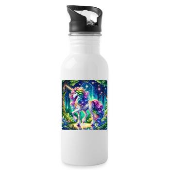 Fantasy Unicorn Horse Fans Unicorn Lovers - Water bottle with straw - white - Right