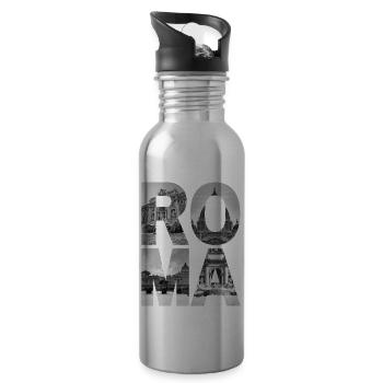 Rome, Italy - Water bottle with straw - silver - Right