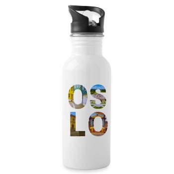Oslo, Norway - Water bottle with straw - white - Right