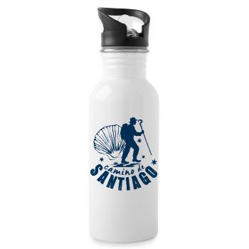 Camino de Santiago, Camino de Santiago - Water bottle with straw - white - Right