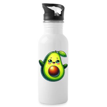 Avocado - Water bottle with straw - white - Right