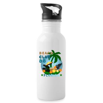 BEACH CLUB florida - Water bottle with straw - white - Right