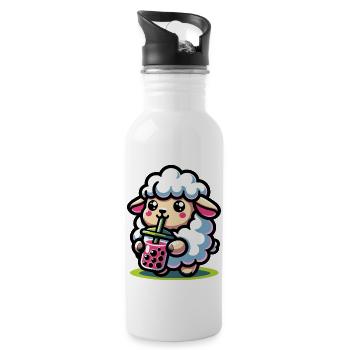 Bubble Tea Mouton Boba Tea Kawaii Cadeau - Gourde avec paille intégrée - blanc - Droite
