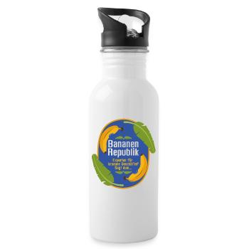 Bananenrepublik - Trinkflasche mit integriertem Trinkhalm - Weiß - Rechts