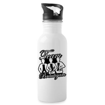 Wedding Groom Team - Water bottle with straw - white - Right
