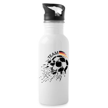 Soccer Team Germany Ball Explosion Logo icon - Water bottle with straw - white - Right