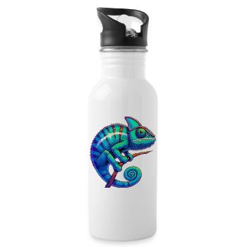 Caméléon - Gourde avec paille intégrée - blanc - Droite