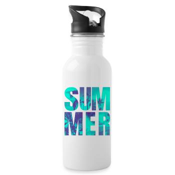 Sommer Sommer - Trinkflasche mit integriertem Trinkhalm - Weiß - Rechts