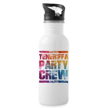 Teneriffa Party Crew Bunt - Trinkflasche mit integriertem Trinkhalm - Weiß - Rechts
