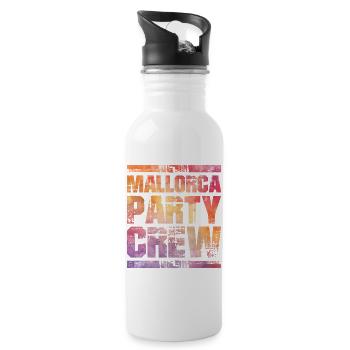 Mallorca Party Crew Bunt - Trinkflasche mit integriertem Trinkhalm - Weiß - Rechts
