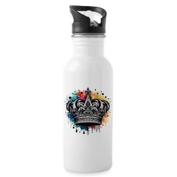 Crown - Water bottle with straw - white - Right
