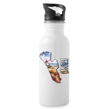 Watercolor Map Fanø - Water bottle with straw - white - Right
