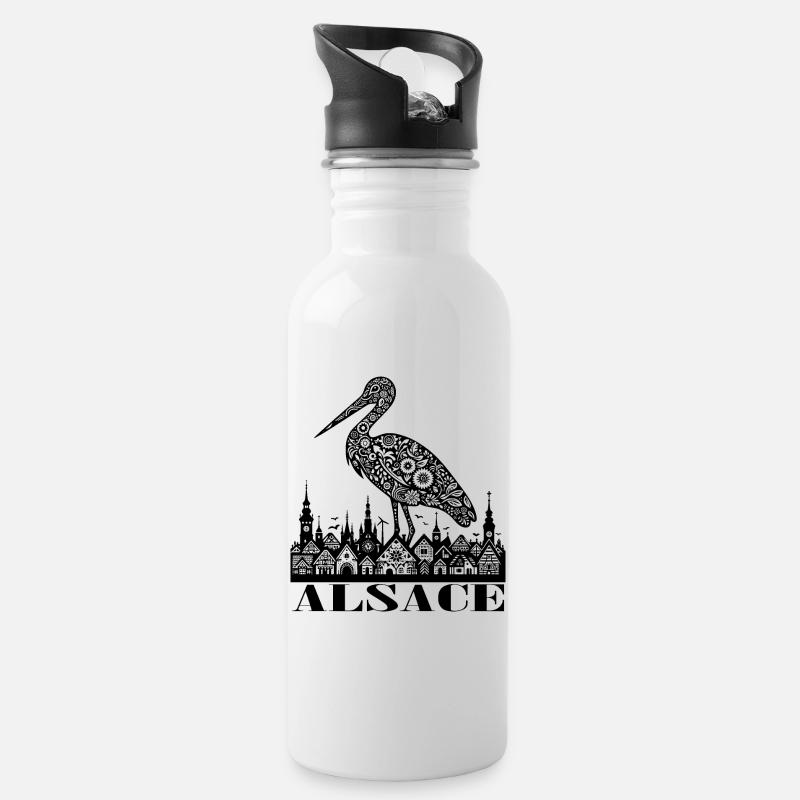 ALSACE - Gourde avec paille intégrée - blanc