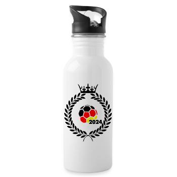 fußball deutschland 2024 - Trinkflasche mit integriertem Trinkhalm - Weiß - Rechts