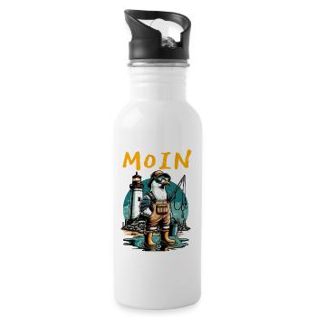 MOIN - Trinkflasche mit integriertem Trinkhalm - Weiß - Rechts