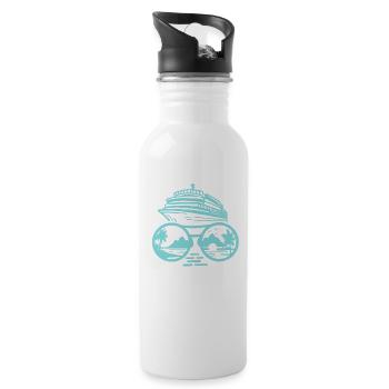 Kreuzfahrtschiff Kreuzfahrt - Trinkflasche mit integriertem Trinkhalm - Weiß - Rechts