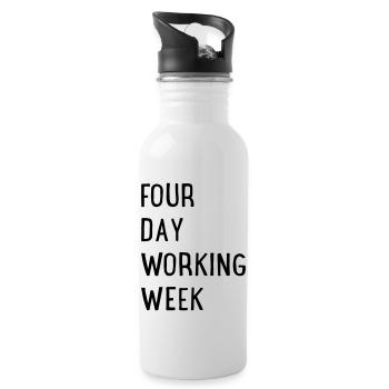 4 days a week - Water bottle with straw - white - Right