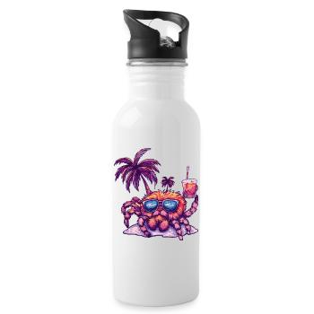 Tarantula Summer Beach Bande dessinée - Gourde avec paille intégrée - blanc - Droite