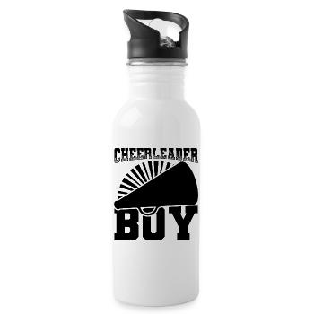 Cheerleader Boy - Water bottle with straw - white - Right