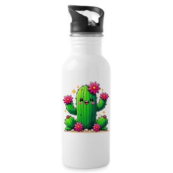 Cactus - Water bottle with straw - white - Right