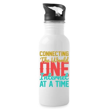Connecting the World - Water bottle with straw - white - Right