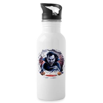 Reißzähne & Schrecken Halloween Vampir - Trinkflasche mit integriertem Trinkhalm - Weiß - Rechts