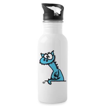 Der Drache - Trinkflasche mit integriertem Trinkhalm - Weiß - Rechts