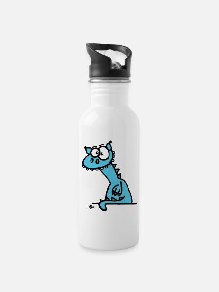 The Dragon - Water bottle with straw - white