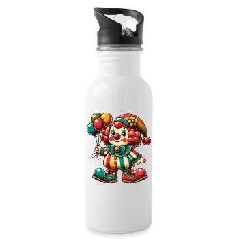 Couleurs gaies : Votre clown coloré pour la bonne humeur - Gourde avec paille intégrée - blanc - Droite