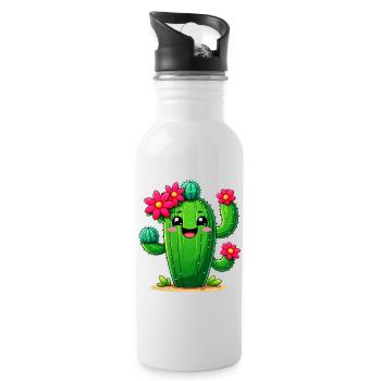 Cactus - Water bottle with straw - white - Right