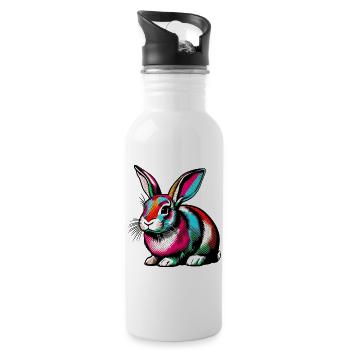 Lapin - Gourde avec paille intégrée - blanc - Droite