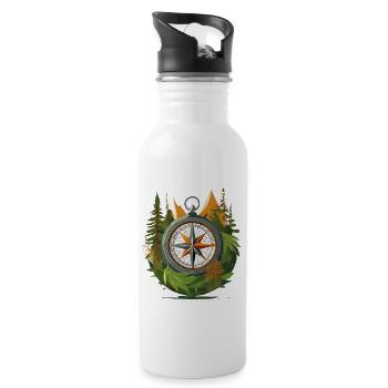 Boussole en forêt pour les aventuriers - Gourde avec paille intégrée - blanc - Droite