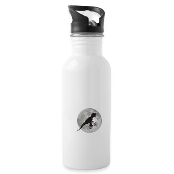 EMIL - Beautiful boy name with dinosaur - Water bottle with straw - white - Right
