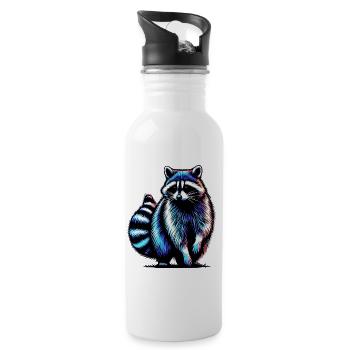 Raccoon - Water bottle with straw - white - Right