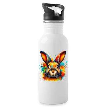 Rabbit - Water bottle with straw - white - Right