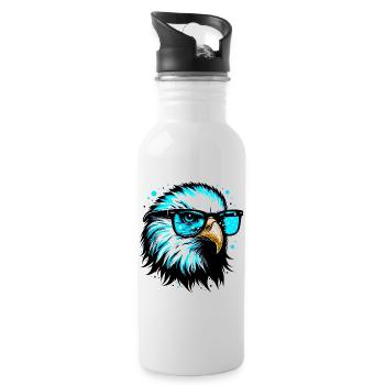 Adler - Trinkflasche mit integriertem Trinkhalm - Weiß - Rechts