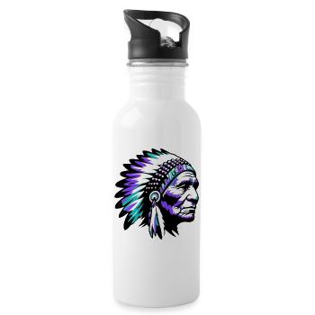 American Indian American - Water bottle with straw - white - Right