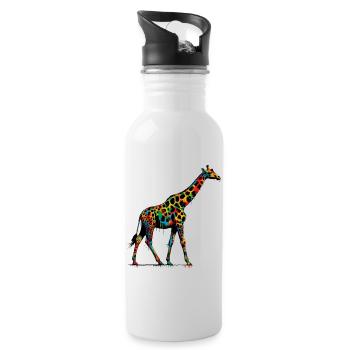 Girafe - Gourde avec paille intégrée - blanc - Droite