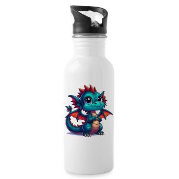 Dragon - Water bottle with straw - white - Right
