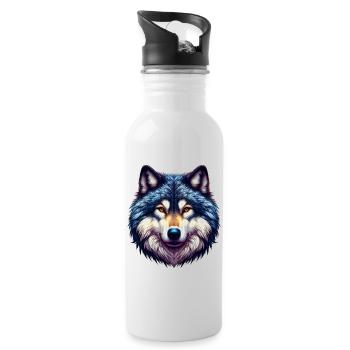 Wolf - Water bottle with straw - white - Right