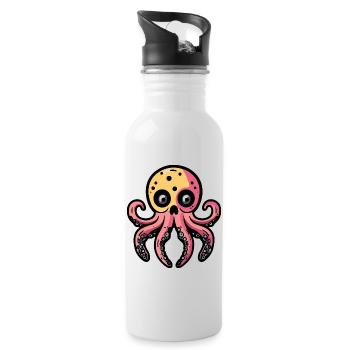 Octopus Halloween Animal - Water bottle with straw - white - Right
