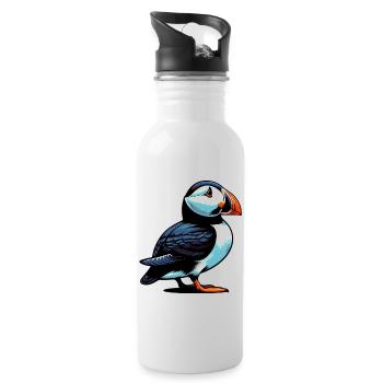 Puffin - Water bottle with straw - white - Right